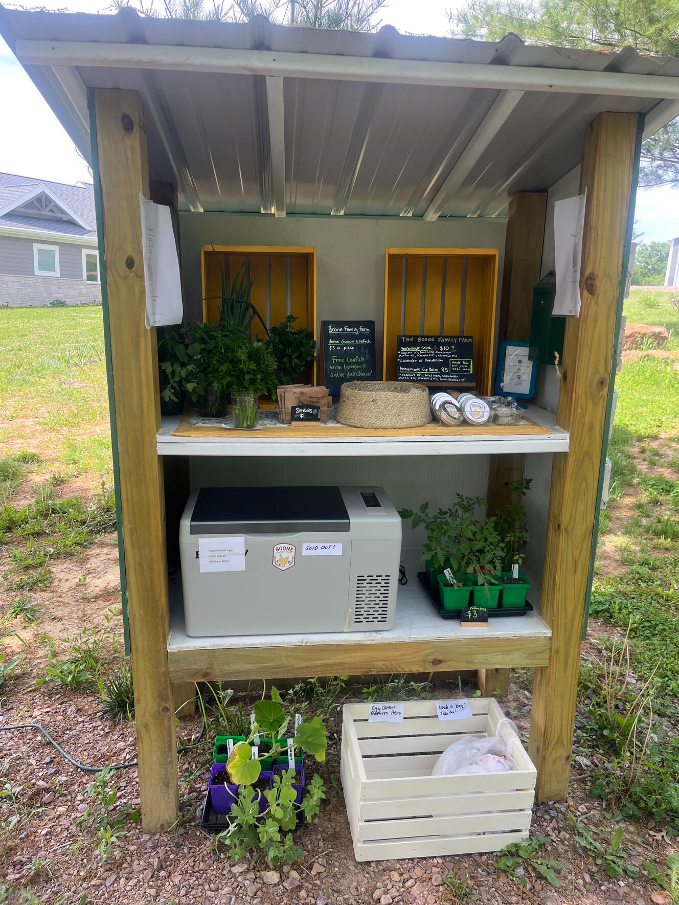 Farm Stand A farm stand with various items for sale